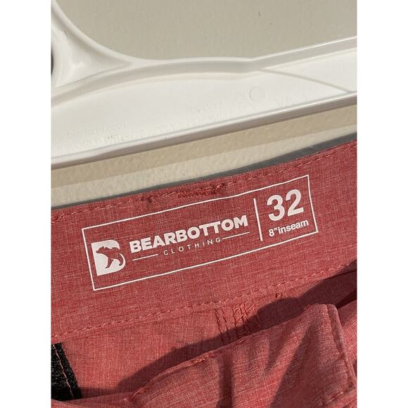Men's BEARBOTTOM Clothing Soft Heathered Red Stretch Lightweight 8" Shorts 32 - Picture 4 of 9